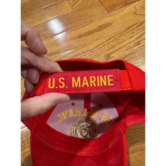 US Marine Red Embroidered Logo Adjustable Baseball Cap Unisex Hat - Picture 4 of 4